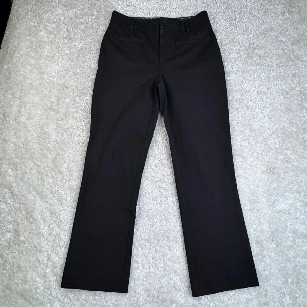 Anthropologie Maeve Straight Leg Ankle Trouser Pant Black